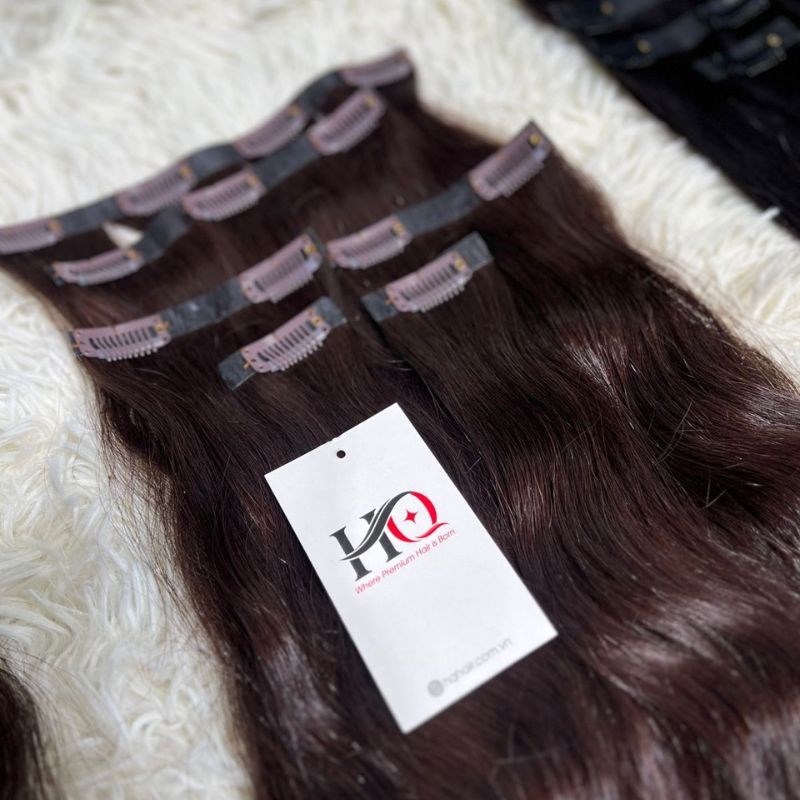 Clip-In Hair Extensions Natural Wave Brown 